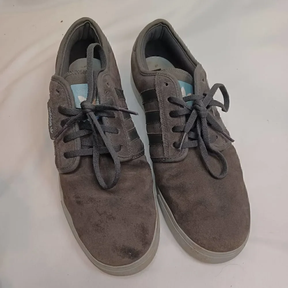 Adidas Trefoil Suede Sneakers Mens Grey Seeley Skateboarding 12